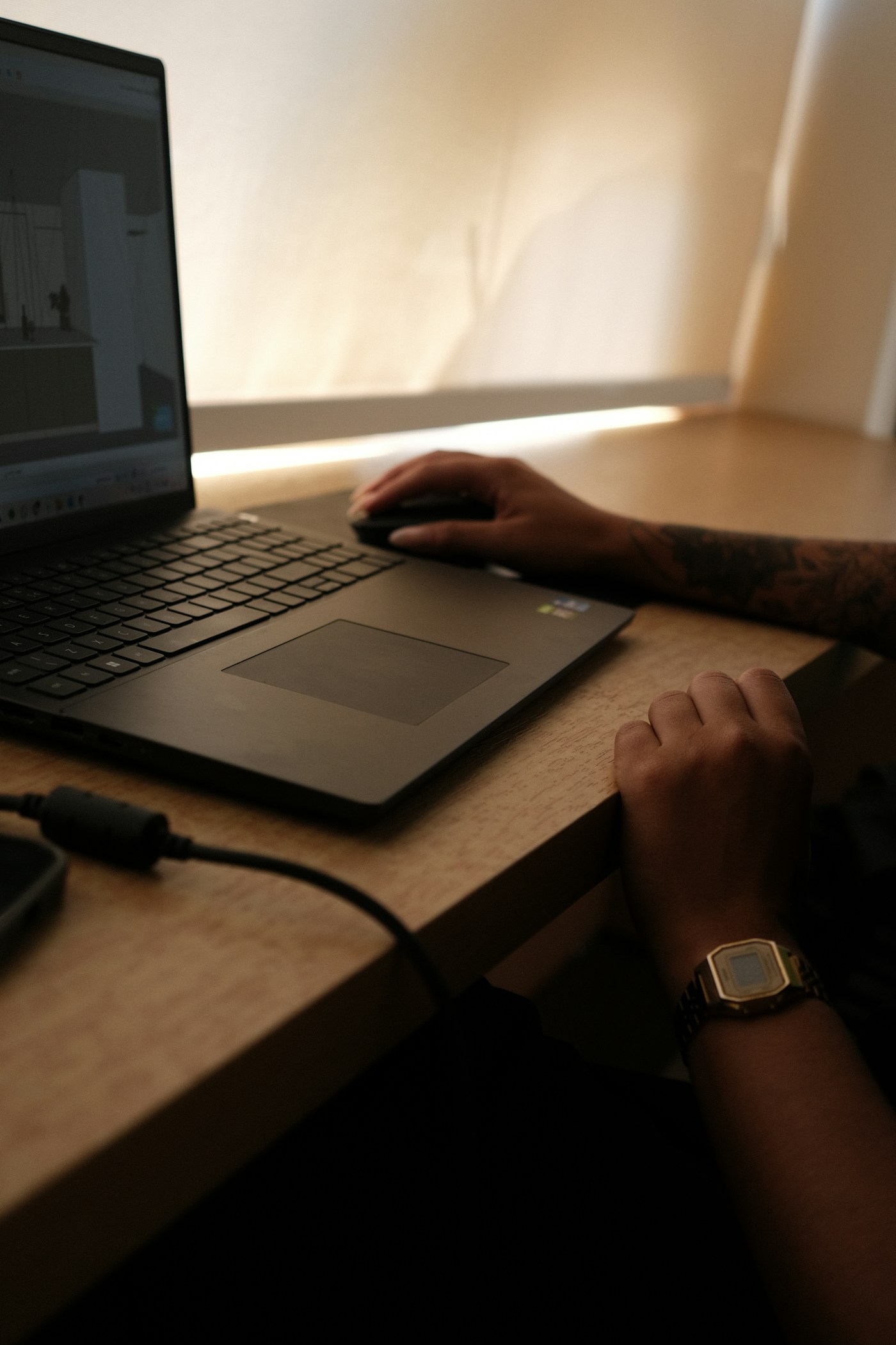 ruhiger laptop arbeitsplatz